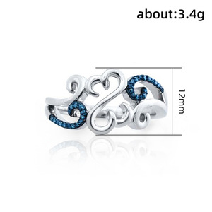 Anello vintage con cuore intagliato a forma di cuore per donna, gioielli da dito in stile etnico alla moda - Product Image 5