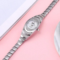 Set Jam Tangan Koin Sederhana Fashion Wanita Mewah dengan Tali Paduan Logam, Dial Kaca, Desain Kupu-kupu Bergaya Antik, Terlaris