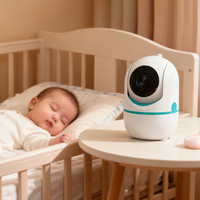 Monitor de Bebé con Audio Bidireccional, Canciones de Cuna, Zoom Digital PTZ de 3.2 Pulgadas, Visión Nocturna, Cámara de Video para el Cuidado del Bebé Recién Nacido