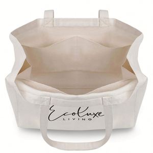 Stylish Eco-Friendly Women's Canvas Shopping Tote Custom Logo Beach <b>Bag</b> with Low MOQ for Wholesale Fun and Practical - Product Image 6