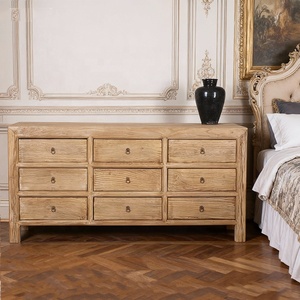 Meubles de <span class=keywords><strong>style</strong></span> campagnard antique chinois tiroirs en bois massif en orme naturel <span class=keywords><strong>buffet</strong></span> mural - Product Image 1