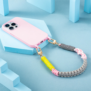 Handmade Bện Điện Thoại Di Động Dây Đeo Macrame Dây Chống Mất Phổ 2 Móc Tùy Chỉnh Paracord Keychain Điện Thoại Di Động Dây Buộc - Product Image 1