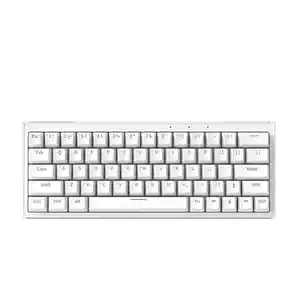 रंगीन एलईडी बैकग्राउंड लाइट 3 मोड आरजीबी हॉट प्लग वायरलेस कीबोर्ड 61 कुंजी गेमिंग मैकेनिकल कीबोर्ड