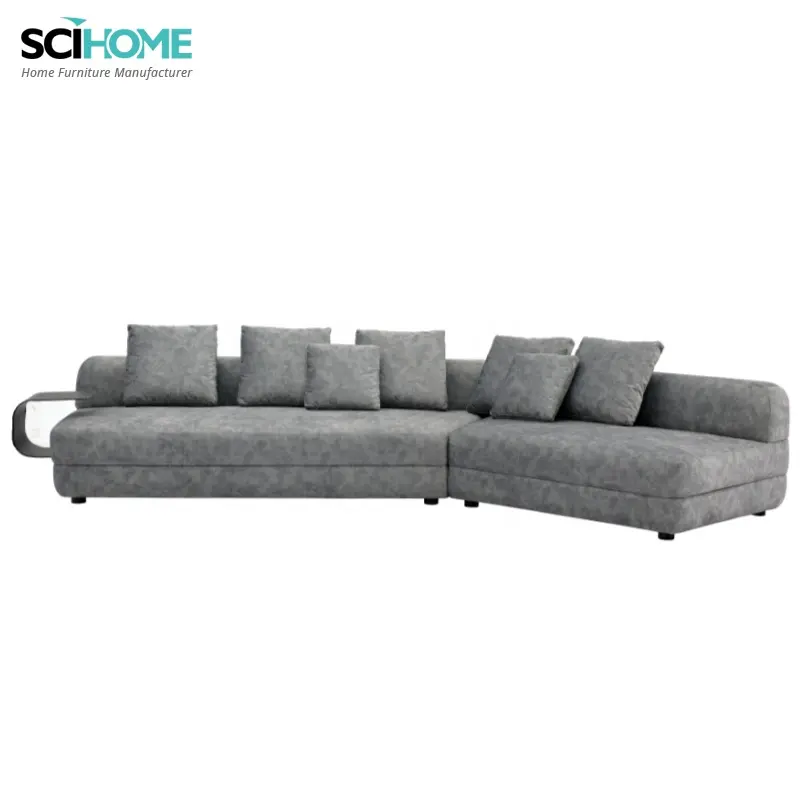 SCIHOME Italian Design Comfortable Metal Armrest Modular Leisure Sofa