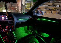 La mejor venta de luz LED ambiental para Audi A4 B8 A5 Q5 2009-2017 decorar lámpara panel de puerta de grano decorar lámpara aspecto de carbono luz de neón