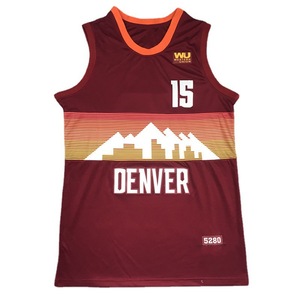 Broderie rétro personnalisée en gros <span class=keywords><strong>Denver</strong></span> <span class=keywords><strong>Nuggets</strong></span> # 55 # 27 # <span class=keywords><strong>Maillot</strong></span> de basketball sans manches en poly mesh pour homme, modèle 2026, pour le jeu transfrontalier - Product Image 3