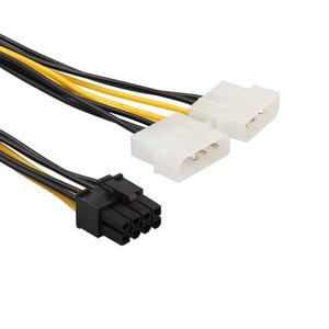 Adaptador convertidor Dual Molex de 4 pines a 8 pines PCI-E Express para tarjetas de ordenador de Gráficos de Vídeo NVIDIA <span class=keywords><strong>GeForce</strong></span> Gigabyte Sapphire - Product Image 2