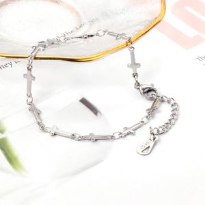 Hot Selling Custom Wholesale Price 18k PVD Gold Plated Jewelry Cross Shape <b>Stainless</b> <b>Steel</b> Fashion Locking Cross Bracelet - Product Image 6