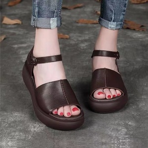 Sandalias de Mujer 2026 con Cuero Suave y un Nuevo Estilo de Tacón Alto con Plataforma y Punta Abierta - Product Image 3