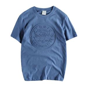 T-Shirt da <span class=keywords><strong>Uomo</strong></span> Personalizzate OEM in Cotone a Manica Corta con Logo in Rilievo e Collo Rotondo - Product Image 3