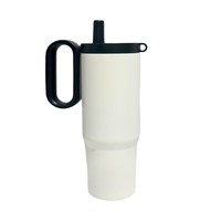 Nouvelle Tasse Thermos Portable en Acier Inoxydable 316, Grande Capacité, Isolation Sous Vide, avec Paille et Poignée, Anti-Chute, Épaissie, Idéale comme Cadeau