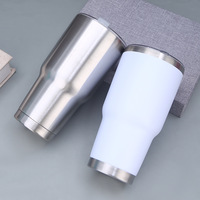 En stock, gobelets à café isolés à double paroi avec revêtement en poudre de 20 oz 30oz, tasse de voyage en acier inoxydable de 20 oz