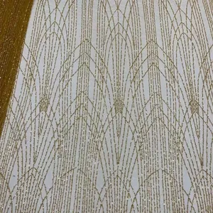 High quality beaded embroidery lace sequins fabric