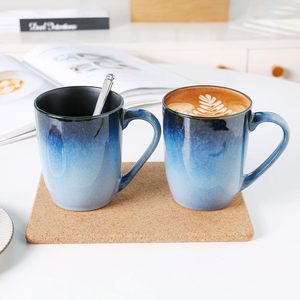 Lot de 6 grandes tasses à café en céramique modernes avec poignée Cacao Tasses à thé amusantes pour le <span class=keywords><strong>bureau</strong></span> et la maison Cadeau - Product Image 6