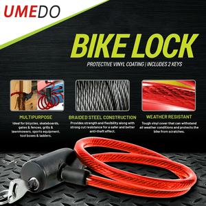 Candado de Cable de Acero <span class=keywords><strong>Antirrobo</strong></span> Resistente para <span class=keywords><strong>Bicicleta</strong></span>, Motocicleta, Scooter, con Llave - Product Image 1