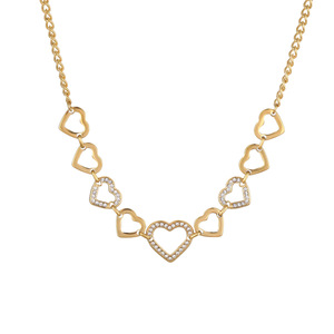 Collar de Acero Inoxidable con Cadena de Eslabones, Diseño Geométrico de Amor, Chapado en Oro de 18K, Resistente al Agua, Duradero, No se Desvanece, Moderno, de Lujo Ligero, Premium, Ideal para Regalo - Product Image 5