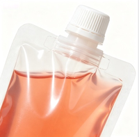 Pochette souple personnalisée avec bec verseur, refermable, pour liquides, en plastique transparent, avec bouchon blanc