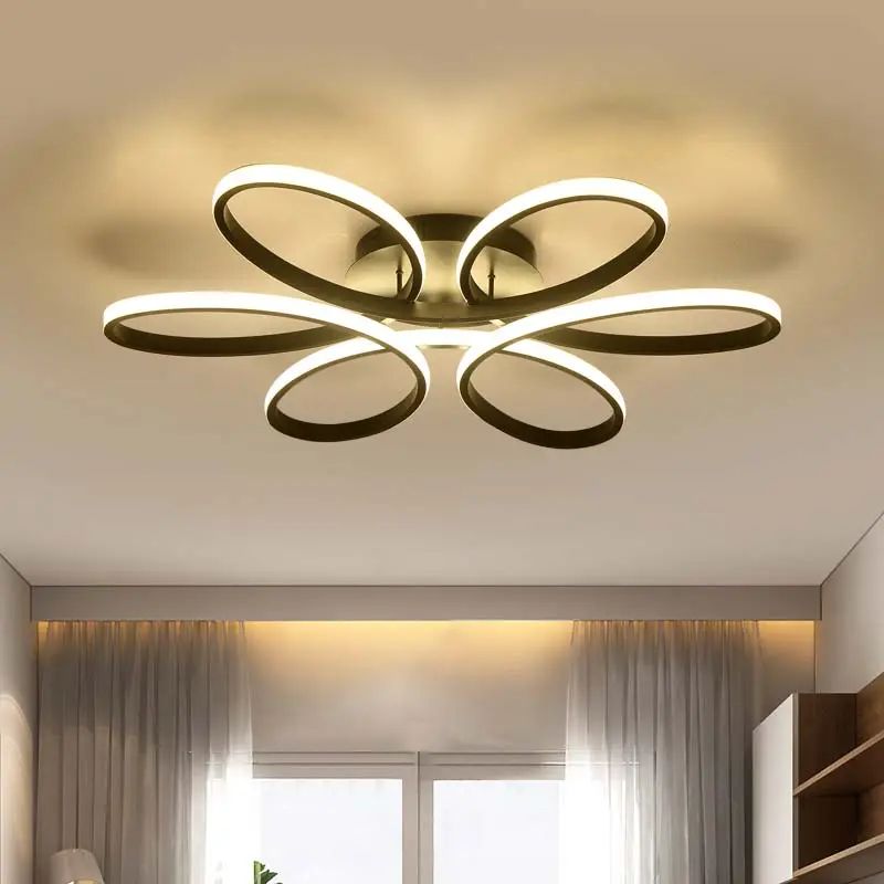 Plafonnier LED suspendu avec télécommande, design art déco, éclairage d'intérieur, luminaire décoratif de plafond, 220V, 108W