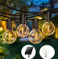 Guirlande lumineuse LED G40 incassable IP44 connectable pour extérieur, jardin, balcon, patio, mariage, fête, festival, maison, cour, décoration