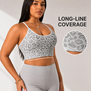 Women's Sports Bra Leopard Print <b>Cross</b> Back Shock Absorbing Breathable Quick Dry Stretchy Yoga Pilates Fitness Crop <b>Top</b> - Product Image 1