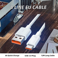 8-Line Polandia tanggal kabel dengan 6A pengisian cepat tipe-c jaket PVC tanpa buffer untuk Eropa (Slovakia Jerman Irlandia UK)
