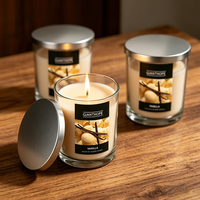 Bougie de luxe en cire de soja pour aromathérapie, parfum aux herbes, pot en verre avec couvercle, parfum d'ambiance pour la maison, non toxique, respectueuse de l'environnement, Pâques, Nouvel An