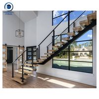 Prima Modern Poteaux d'escalier rectangulaires en métal, Balustres creux en bois et acier, Balustres carrés en métal pour escalier flottant de balcon, Faible MOQ