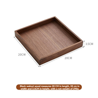 Plateau en bois couleur noyer, plateau rectangulaire japonais en bois pour le thé, les collations, les fruits, le barbecue, plateau de service pour la table