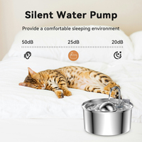Fontaine à eau automatique pour chat et chien de 3,2 L en acier inoxydable 304 de qualité supérieure avec pompe silencieuse, étanche, pour l'intérieur
