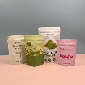 كيس تغليف بلاستيكي بختم حراري لمسحوق شاي الماتشا الأخضر العضوي، قائم بتصميم طباعة رقمية، عينة مجانية، أقل كمية للطلب 100 قطعة - Product Image 1