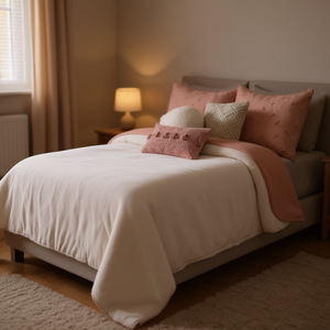 Couverture d'hiver rectangulaire XL Bremen à motif floral, style pastoral, pour usage domestique, disponible en tailles individuelles et matrimoniales - Product Image 2