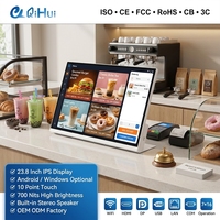 Pantalla Táctil Interactiva de 23.8 Pulgadas con Menú, Pantalla Comercial Android, Kiosco POS para Restaurantes, Fabricante OEM ODM, AIO
