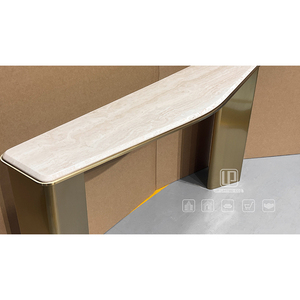 New Style Golden Iron <b>Frame</b> Console Table <b>White</b> Modern Marble Top Long <b>Square</b> Console Tables for Living Room 01 Iron Console Tab - Product Image 5