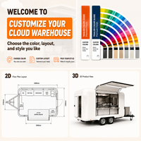 Café Dessert de couleur personnalisée Smoothie et vendeur de jus avec structure portable cuisine mobile moderne camion alimentaire remorque