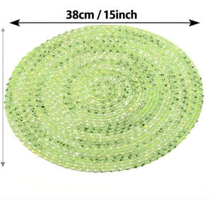 <span class=keywords><strong>Set</strong></span> di 4 <span class=keywords><strong>Tovagliette</strong></span> <span class=keywords><strong>Americane</strong></span> in Poliestere da 15 Pollici, Verde Erba, Intrecciate, Durevoli, Ecologiche, Resistenti al Calore, alle Macchie e Antiscivolo, per Sala da Pranzo - Product Image 4