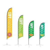 Drapeau de plage imprimé numérique aux couleurs vives 8Ft 10Ft 12Ft 14Ft 16Ft avec logo personnalisé, bannière publicitaire extérieure, drapeau plume