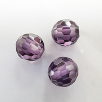 Perles en forme de boule à facettes Offre Spéciale d'usine cz zircone cubique de couleur améthyste pour pierres précieuses en vrac