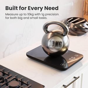 Báscula de Cocina Electrónica Digital Inteligente con Tapa, de Vidrio, con Precisión de 1g y Capacidad de 10kg, Funciona con Batería, para Nutrición, con Múltiples Unidades de Medida, Certificación CE - Product Image 6