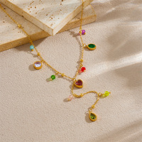 SA Sieraden Dames Y-vormige gelaagde hangende ketting Gouden kleur Fruit charme ketting met Zirkoon & Parel kralen Zomer strand sieraden
