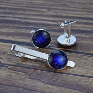 Gemelos Personalizados con Foto, Diseño a Medida, Joyería Plateada, Regalo de Boda para <span class=keywords><strong>Caballero</strong></span>, Gemelos y Pasador de Corbata Personalizados - Product Image 5