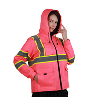 SMASYS rose hiver polaire doublure Construction veste de sécurité pour femmes taille réglable réfléchissant veste réfléchissante