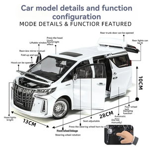 Toyota Alphard Premium Luxury MPV, Auto de Metal Fundido a Presión, Escala 1:18, Modelo Coleccionable de Gran Tamaño con Puertas Abatibles e Interior Detallado - Product Image 5