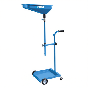 Carrito de Recolección de Aceite Fervi Sin Tanque, Metálico Azul con Ruedas y Asa para Uso en Taller - Product Image 2