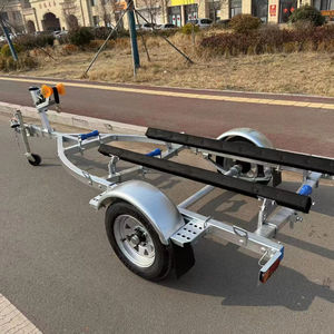 Remorque pour bateau/yacht Betetek en aluminium robuste, galvanisée à chaud, à un ou deux essieux avec rouleaux réglables, capacité de 500 kg - Product Image 1