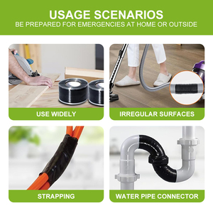 1 Inch X 10 FT Black Self-Fusing <strong>Silicone</strong> Tape Thickness 0.5mm <strong>Hose</strong> Repair Tape Heavy Duty and Leak Proof <strong>Rubber</strong> <strong>Hose</strong> Tape - Product Image 5