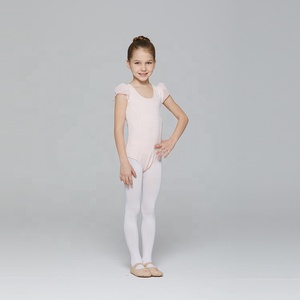 Enfant Fille Manches Courtes Dos Nu En Mousseline De Soie <span class=keywords><strong>Rose</strong></span> Ballet Justaucorps - Product Image 5