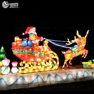 Moderne Elegante Weihnachtsschlitten-Dekorationslaterne aus Eisendraht für Weihnachtsgärten und Wege - Product Image 5