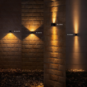 Applique murale LED SENZHAO 10W 20W, éclairage haut et bas, carrée noire, pour extérieur, blanc chaud, pour villa, jardin, porche - Product Image 1