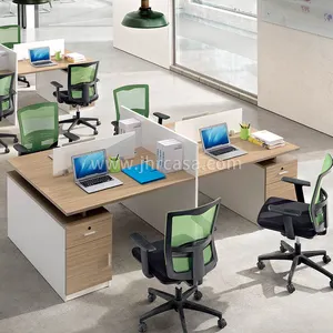 현대 모듈 사무실 분할 4 좌석 직원 워크 스테이션 상업 칸막이 컴퓨터 테이블 세트