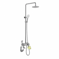 Mitigeur de douche pluie monocommande contemporain brossé OEM d'usine avec pommeau de douche rotatif à 360°, sans plomb, robinet de baignoire et de douche à valve céramique